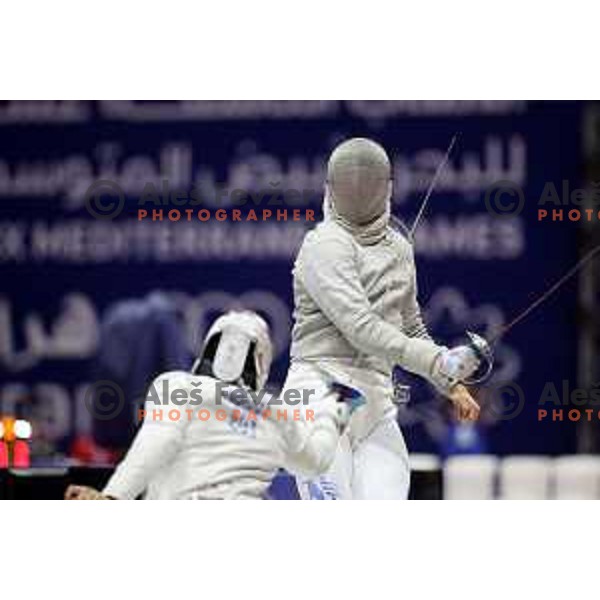 Peter Krajnc (SLO) competes in Men’s Sabre Individual at Mediterranean Games in Oran, Algeria on July 3, 2022