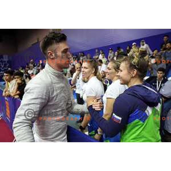 Peter Krajnc (SLO) competes in Men’s Sabre Individual at Mediterranean Games in Oran, Algeria on July 3, 2022