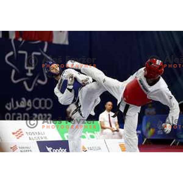 Lin Kovacic (SLO) competes in Men’s Taekwondo -68 kg category at Mediterranean Games in Oran, Algeria on July 3, 2022