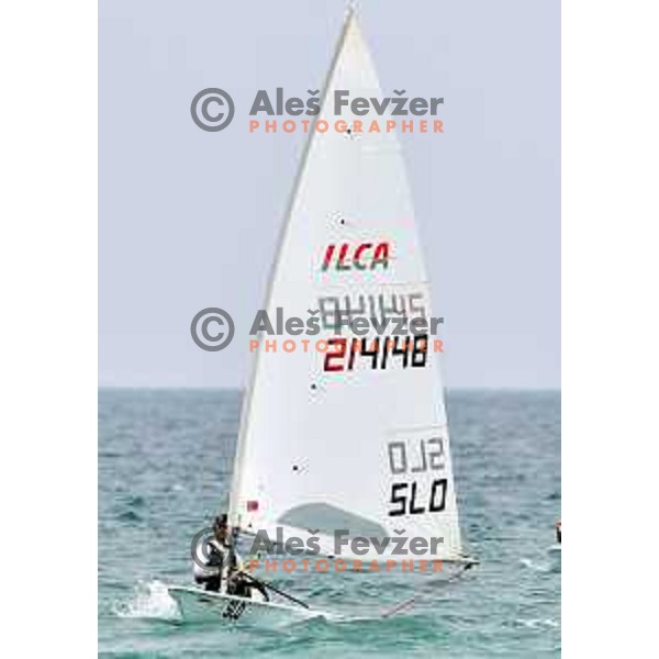Zan Luka Zelko (SLO) during sailing competition at Mediterranean Games in Oran, Algeria on July 3, 2022