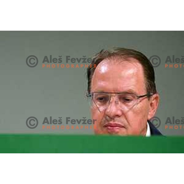 Adam Delius, president of NK Olimpija during press conference in Ljubljana, Slovenia on July 4, 2022