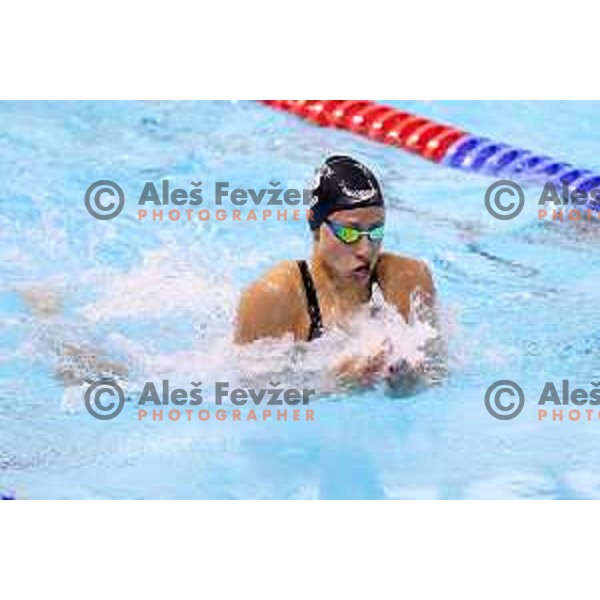 Tjasa Pintar (SLO) competes at Women’s 50 meters breaststroke at Mediterranean Games in Oran, Algeria on July 4, 2022