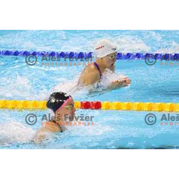 Tara Vovk competes at Women’s 50 meters breaststroke at Mediterranean Games in Oran, Algeria on July 4, 2022
