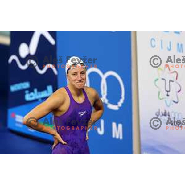 Tara Vovk competes at Women’s 50 meters breaststroke at Mediterranean Games in Oran, Algeria on July 4, 2022