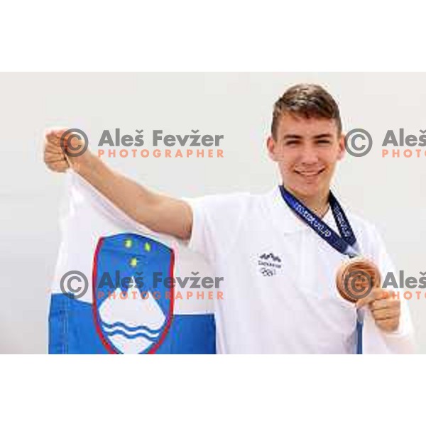 Domen Molj at Mediterranean Games in Oran, Algeria on July 6, 2022