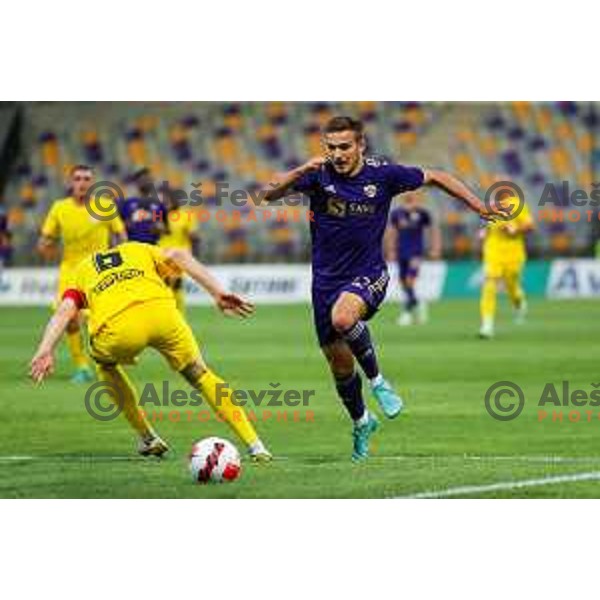 Ivan Brnic in action during UEFA Champions League qualifier between Maribor (SLO) and Shakhtyor Soligorsk (BLR) in Ljudski vrt, Maribor, Slovenia on July 6, 2022