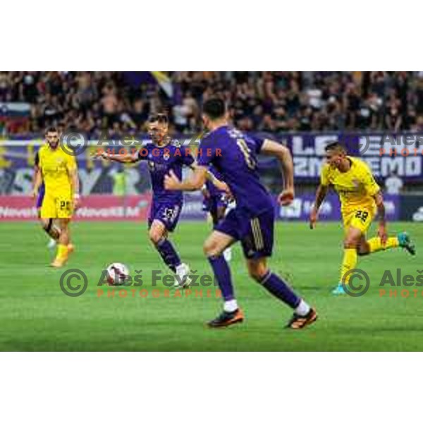 Gregor Sikosek in action during UEFA Champions League qualifier between Maribor (SLO) and Shakhtyor Soligorsk (BLR) in Ljudski vrt, Maribor, Slovenia on July 6, 2022