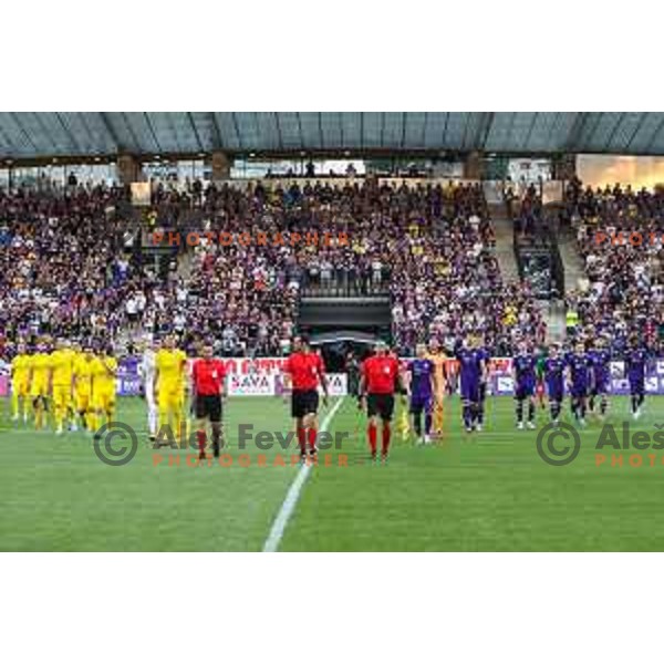 in action during UEFA Champions League qualifier between Maribor (SLO) and Shakhtyor Soligorsk (BLR) in Ljudski vrt, Maribor, Slovenia on July 6, 2022