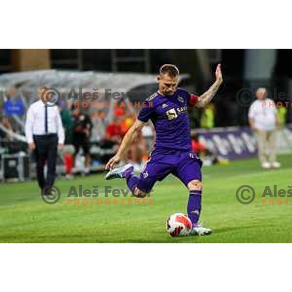 Martin Milec in action during UEFA Champions League qualifier between Maribor (SLO) and Shakhtyor Soligorsk (BLR) in Ljudski vrt, Maribor, Slovenia on July 6, 2022