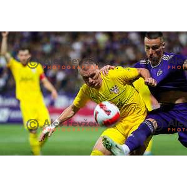 Rok Sirk in action during UEFA Champions League qualifier between Maribor (SLO) and Shakhtyor Soligorsk (BLR) in Ljudski vrt, Maribor, Slovenia on July 6, 2022