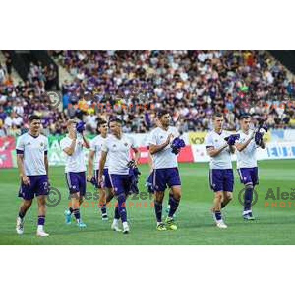 in action during UEFA Champions League qualifier between Maribor (SLO) and Shakhtyor Soligorsk (BLR) in Ljudski vrt, Maribor, Slovenia on July 6, 2022