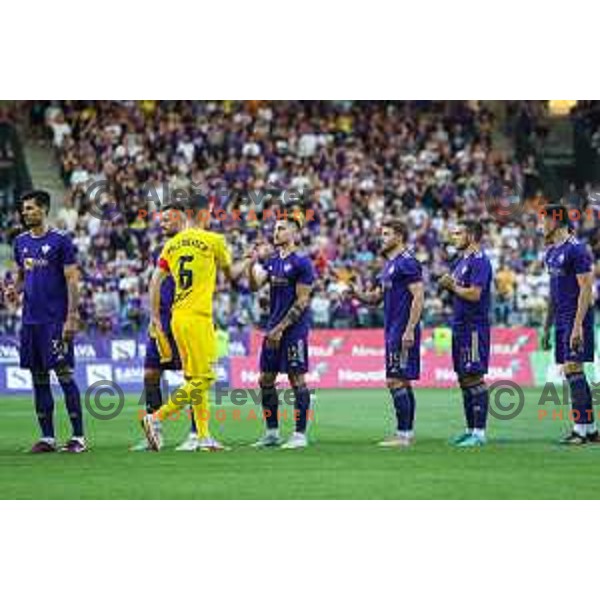 in action during UEFA Champions League qualifier between Maribor (SLO) and Shakhtyor Soligorsk (BLR) in Ljudski vrt, Maribor, Slovenia on July 6, 2022