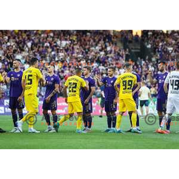 in action during UEFA Champions League qualifier between Maribor (SLO) and Shakhtyor Soligorsk (BLR) in Ljudski vrt, Maribor, Slovenia on July 6, 2022