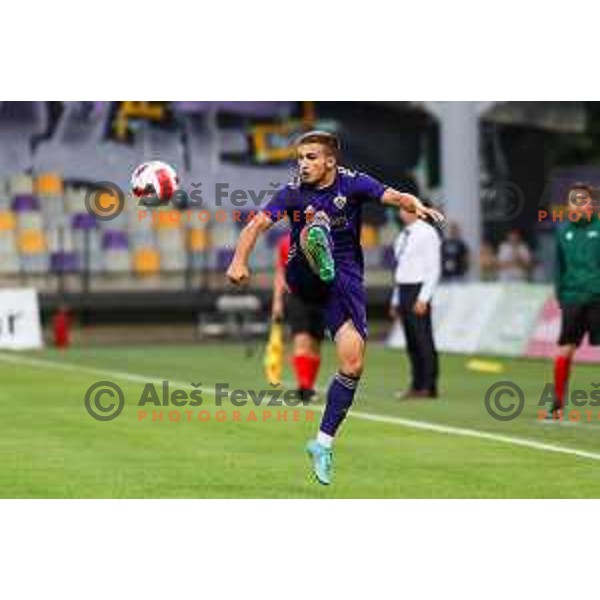 Ivan Brnic in action during UEFA Champions League qualifier between Maribor (SLO) and Shakhtyor Soligorsk (BLR) in Ljudski vrt, Maribor, Slovenia on July 6, 2022