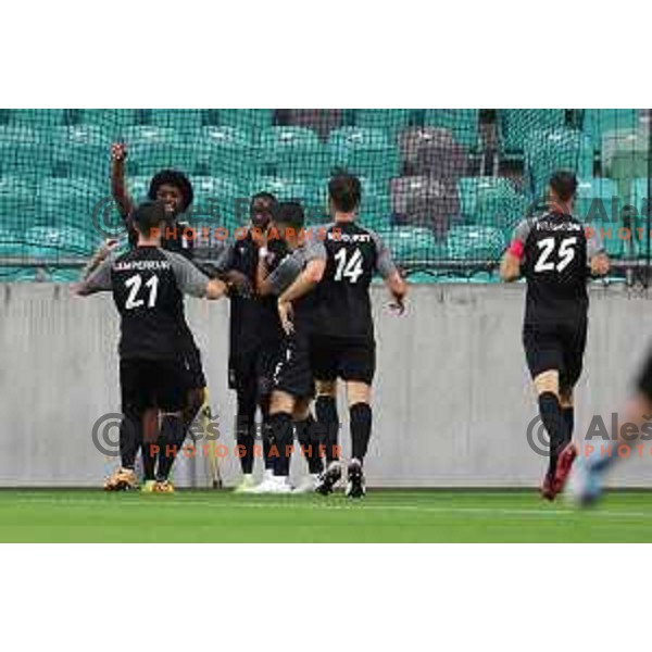 in action during UEFA Conference league qualifier between Olimpija and Differdange in SRC Stozice, Ljubljana, Slovenia on July 7, 2022