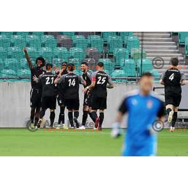 in action during UEFA Conference league qualifier between Olimpija and Differdange in SRC Stozice, Ljubljana, Slovenia on July 7, 2022