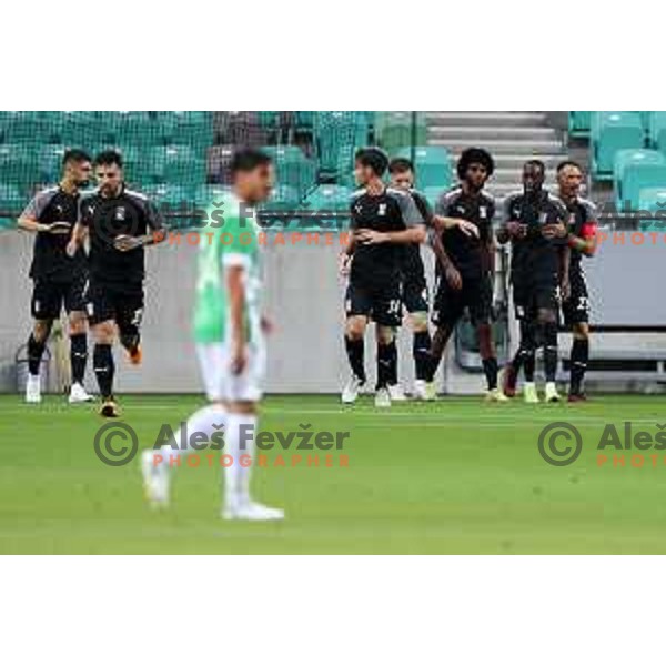 in action during UEFA Conference league qualifier between Olimpija and Differdange in SRC Stozice, Ljubljana, Slovenia on July 7, 2022