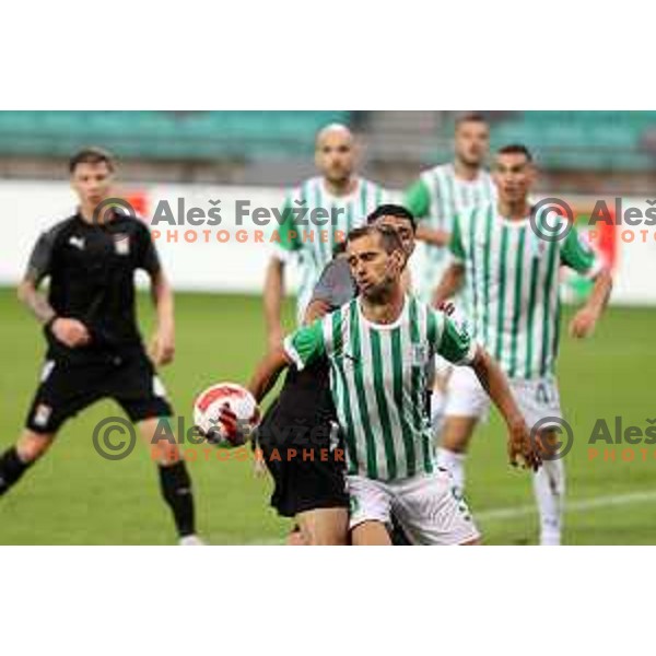 Mustafa Nukic in action during UEFA Conference league qualifyer between Olimpija and Differdange in SRC Stozice, Ljubljana, Slovenia on July 7, 2022