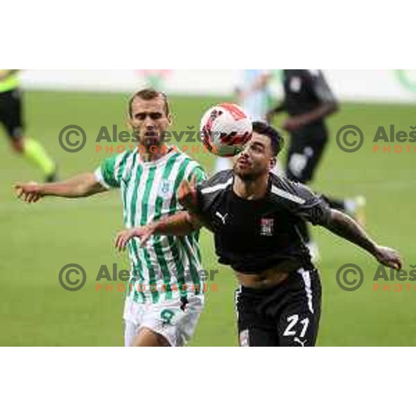 Mustafa Nukic in action during UEFA Conference league qualifyer between Olimpija and Differdange in SRC Stozice, Ljubljana, Slovenia on July 7, 2022