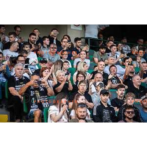 Fans of Mura during UEFA Conference league qualifier match between Sfintul Gheorghe and Mura in Chisinau, Moldova on July 7, 2022. Photo: Jure Banfi