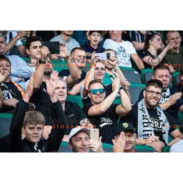 Fans of Mura during UEFA Conference league qualifier match between Sfintul Gheorghe and Mura in Chisinau, Moldova on July 7, 2022. Photo: Jure Banfi