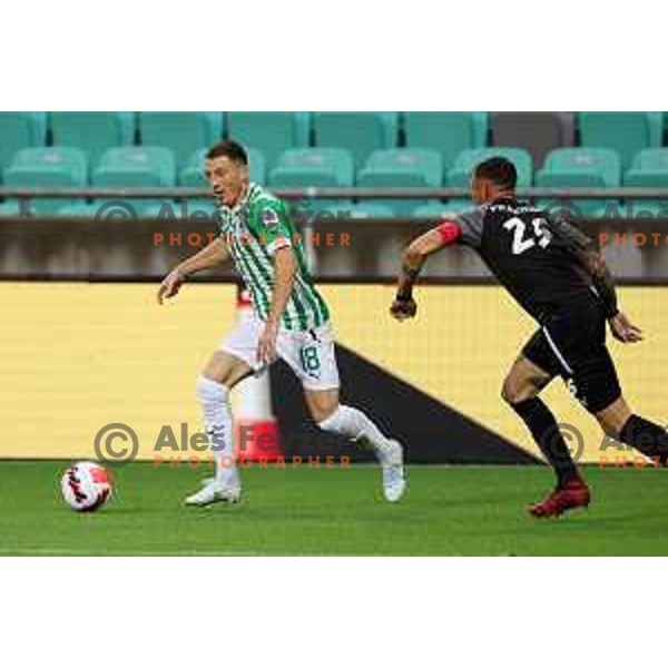 Mario Kvesic in action during UEFA Conference league qualifyer between Olimpija and Differdange in SRC Stozice, Ljubljana, Slovenia on July 7, 2022