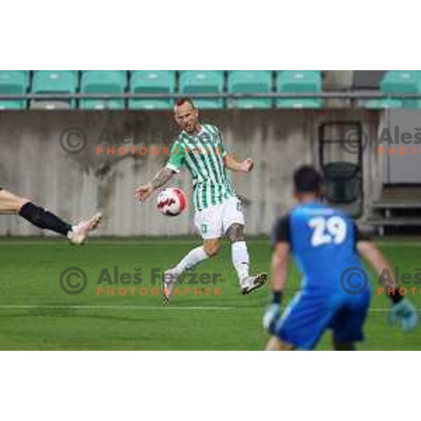 Aljaz Krefl in action during UEFA Conference league qualifier between Olimpija and Differdange in SRC Stozice, Ljubljana, Slovenia on July 7, 2022