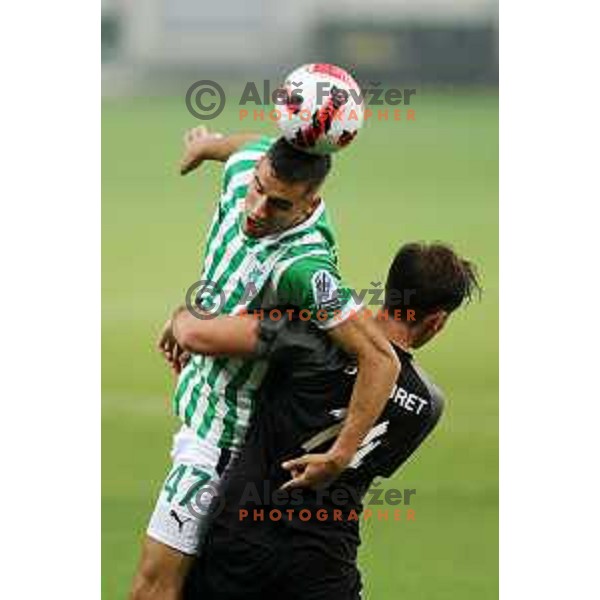 Ivan Prtajin in action during UEFA Conference league qualifyer between Olimpija and Differdange in SRC Stozice, Ljubljana, Slovenia on July 7, 2022
