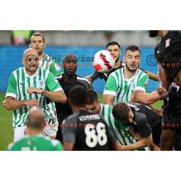 Goran Milovic in action during UEFA Conference league qualifier between Olimpija and Differdange in SRC Stozice, Ljubljana, Slovenia on July 7, 2022