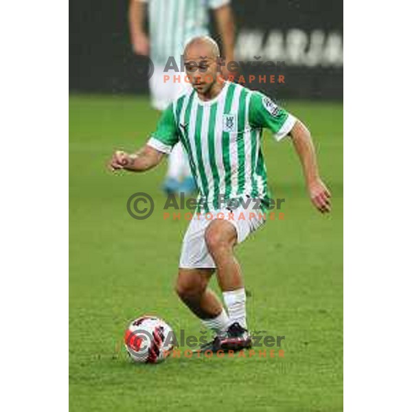 Marin Pilj in action during UEFA Conference league qualifier between Olimpija and Differdange in SRC Stozice, Ljubljana, Slovenia on July 7, 2022