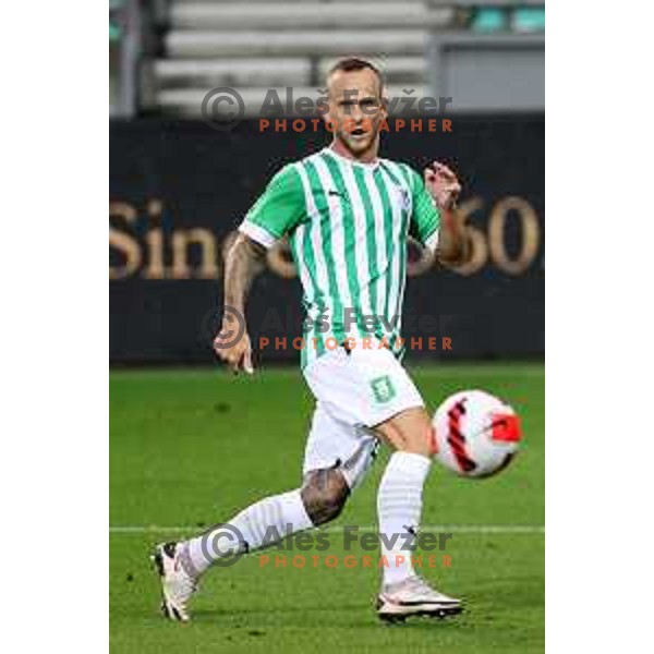 Aljaz Krefl in action during UEFA Conference league qualifier between Olimpija and Differdange in SRC Stozice, Ljubljana, Slovenia on July 7, 2022