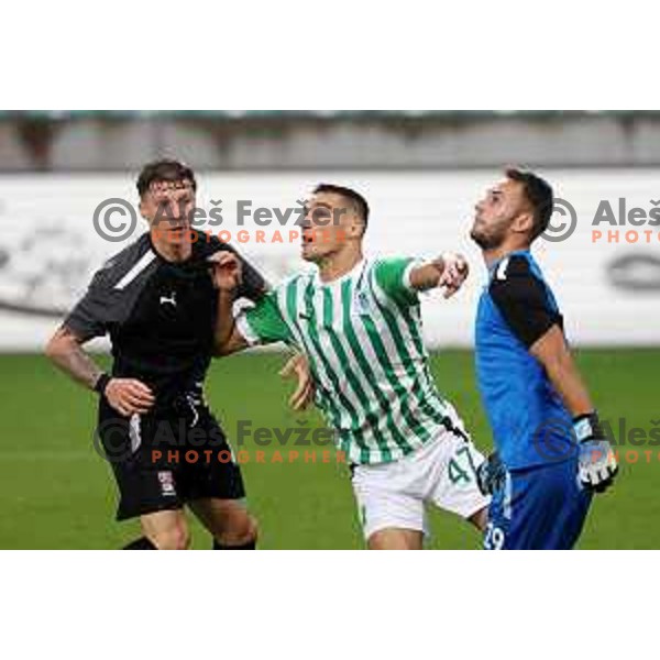 Ivan Prtajin in action during UEFA Conference league qualifyer between Olimpija and Differdange in SRC Stozice, Ljubljana, Slovenia on July 7, 2022