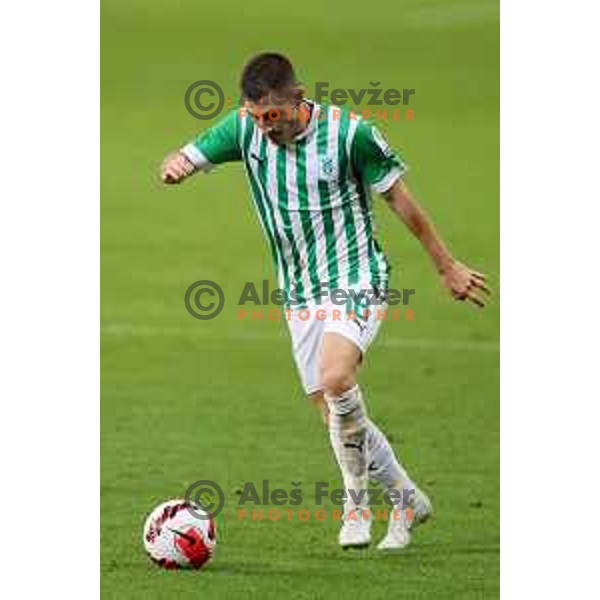 Mario Kvesic in action during UEFA Conference league qualifyer between Olimpija and Differdange in SRC Stozice, Ljubljana, Slovenia on July 7, 2022