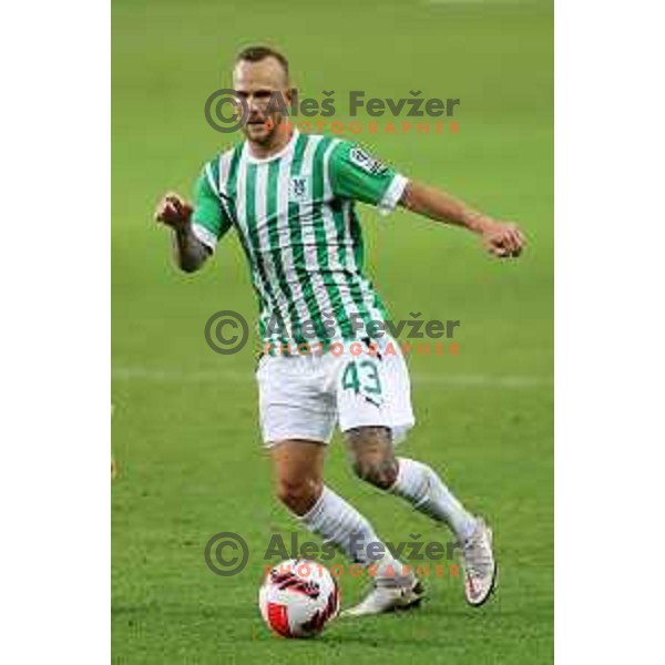Aljaz Krefl in action during UEFA Conference league qualifier between Olimpija and Differdange in SRC Stozice, Ljubljana, Slovenia on July 7, 2022