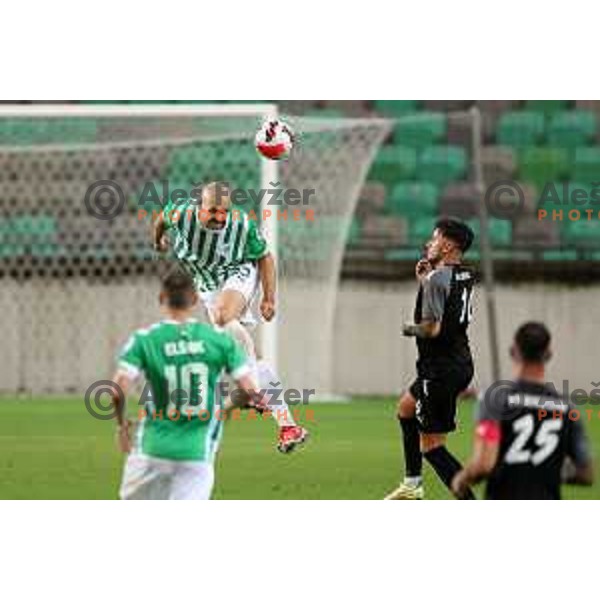 Goran Milovic in action during UEFA Conference league qualifier between Olimpija and Differdange in SRC Stozice, Ljubljana, Slovenia on July 7, 2022