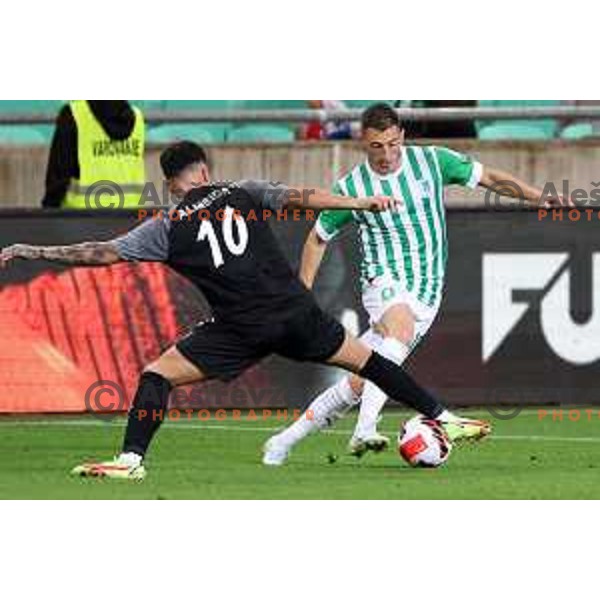 Mario Kvesic in action during UEFA Conference league qualifyer between Olimpija and Differdange in SRC Stozice, Ljubljana, Slovenia on July 7, 2022