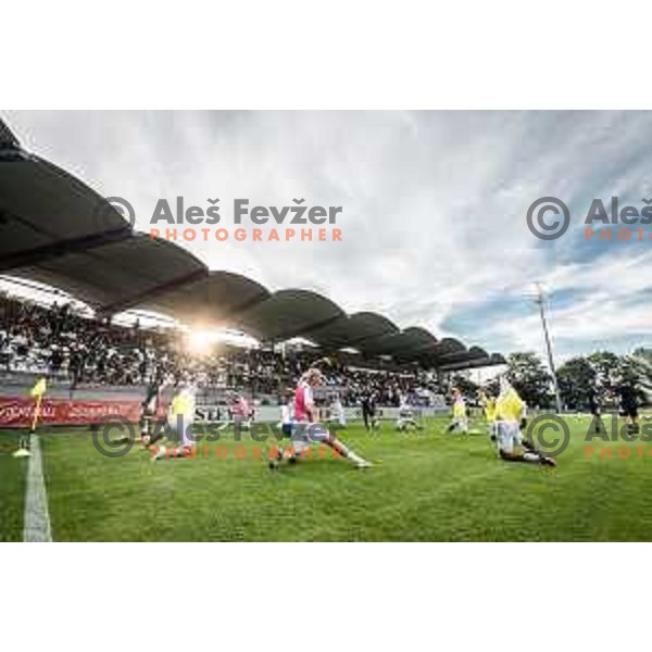 Players of Mura during warmup prior to UEFA Conference league qualifier match between Mura and Sfintul Gheorghe in Murska Sobota, Fazanerija, Slovenia on July 14, 2022. Photo: Jure Banfi/www.alesfevzer.com