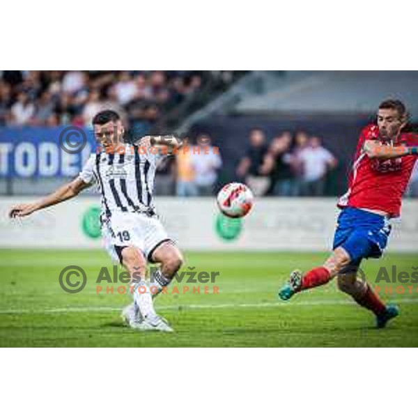 in action during UEFA Conference league qualifier match between Mura and Sfintul Gheorghe in Murska Sobota, Fazanerija, Slovenia on July 14, 2022. Photo: Jure Banfi/www.alesfevzer.com