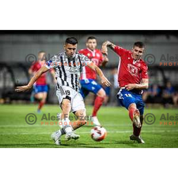 in action during UEFA Conference league qualifier match between Mura and Sfintul Gheorghe in Murska Sobota, Fazanerija, Slovenia on July 14, 2022. Photo: Jure Banfi/www.alesfevzer.com
