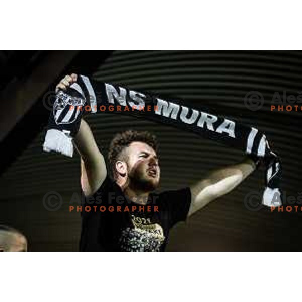 Fan of Mura during UEFA Conference league qualifier match between Mura and Sfintul Gheorghe in Murska Sobota, Fazanerija, Slovenia on July 14, 2022. Photo: Jure Banfi/www.alesfevzer.com