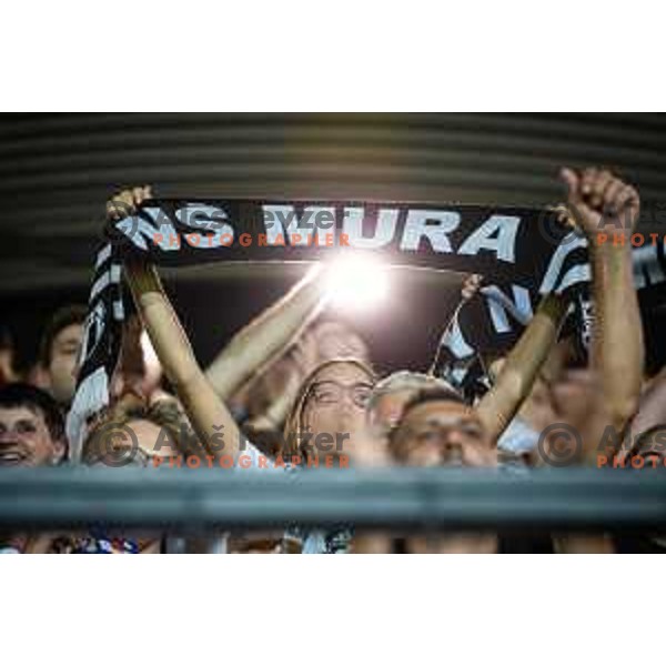 Fan of Mura during UEFA Conference league qualifier match between Mura and Sfintul Gheorghe in Murska Sobota, Fazanerija, Slovenia on July 14, 2022. Photo: Jure Banfi/www.alesfevzer.com