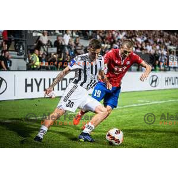in action during UEFA Conference league qualifier match between Mura and Sfintul Gheorghe in Murska Sobota, Fazanerija, Slovenia on July 14, 2022. Photo: Jure Banfi/www.alesfevzer.com
