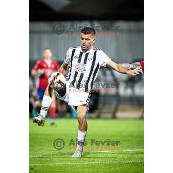 in action during UEFA Conference league qualifier match between Mura and Sfintul Gheorghe in Murska Sobota, Fazanerija, Slovenia on July 14, 2022. Photo: Jure Banfi/www.alesfevzer.com