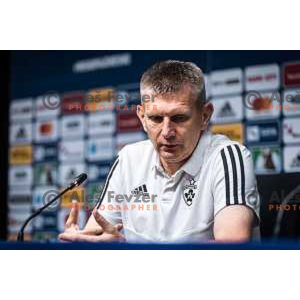 Radovan Karanovic, head coach of Maribor at the press conference during Prva liga Telemach football match between Maribor and Radomlje in Ljudski vrt, Maribor, Slovenia on July 16, 2022. Photo: Jure Banfi/www.alesfevzer.com