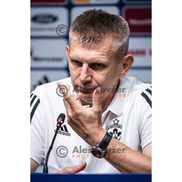 Radovan Karanovic, head coach of Maribor at the press conference during Prva liga Telemach football match between Maribor and Radomlje in Ljudski vrt, Maribor, Slovenia on July 16, 2022. Photo: Jure Banfi/www.alesfevzer.com