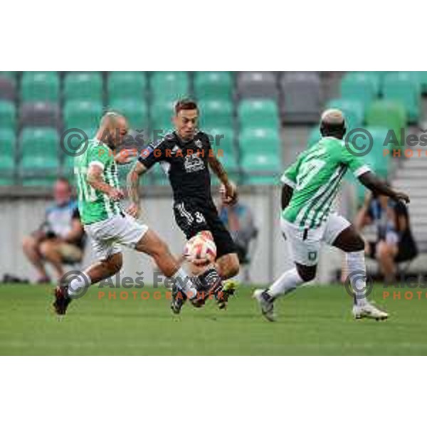 in action during Prva Liga Telemach 2022-2023 football match between Olimpija and Mura in SRC Stozice, Ljubljana, Slovenia on July 17, 2022