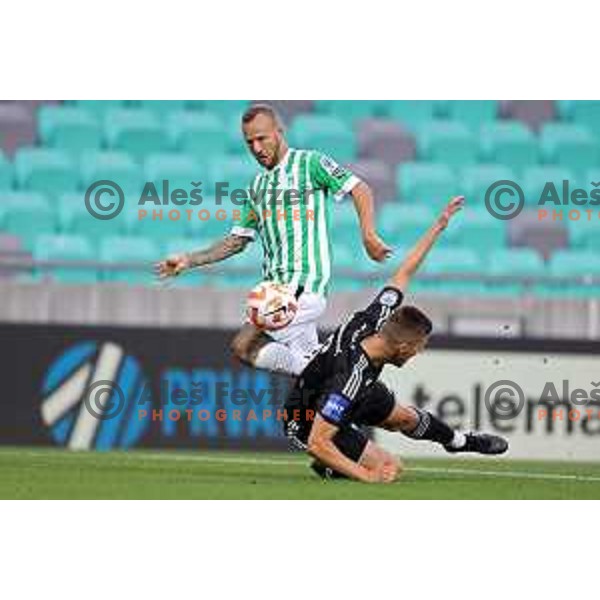 Aljaz Krefl in action during Prva Liga Telemach 2022-2023 football match between Olimpija and Mura in SRC Stozice, Ljubljana, Slovenia on July 17, 2022