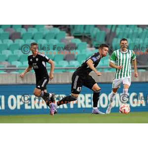 in action during Prva Liga Telemach 2022-2023 football match between Olimpija and Mura in SRC Stozice, Ljubljana, Slovenia on July 17, 2022