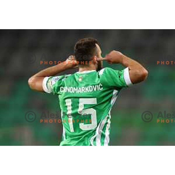 Djordje Crnomarkovic celebrates goal during Prva Liga Telemach 2022-2023 football match between Olimpija and Mura in SRC Stozice, Ljubljana, Slovenia on July 17, 2022
