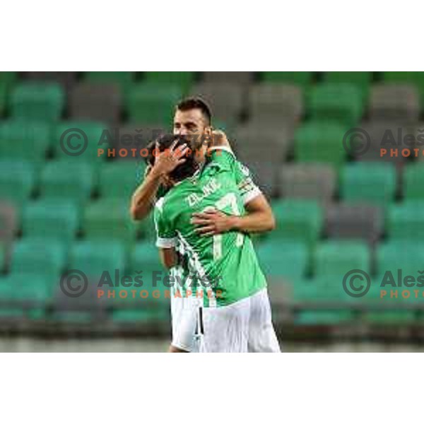 Djordje Crnomarkovic celebrates goal during Prva Liga Telemach 2022-2023 football match between Olimpija and Mura in SRC Stozice, Ljubljana, Slovenia on July 17, 2022